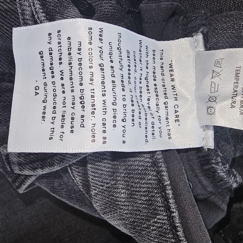 Good American Black Wash Straight Jeans Size 4 / 27 High Rise Denim - Picture 7 of 7